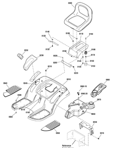 Seat Deck And Fuel Tank Group Diagram and Parts List for 2691000-MT175420H 2012 Briggs and Stratton Lawn Tractor